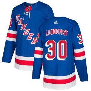 Børn NHL New York Rangers Trøje Henrik Lundqvist #30 Authentic Kongeblå Hjemme
